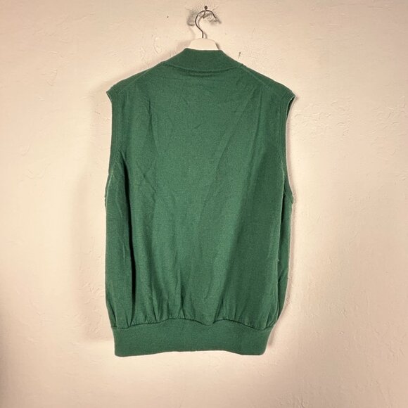 Peter Millar Mens Green Merino Wool Sleeveless 1/2 Zip Sweater Vest Size Large - Picture 2 of 7
